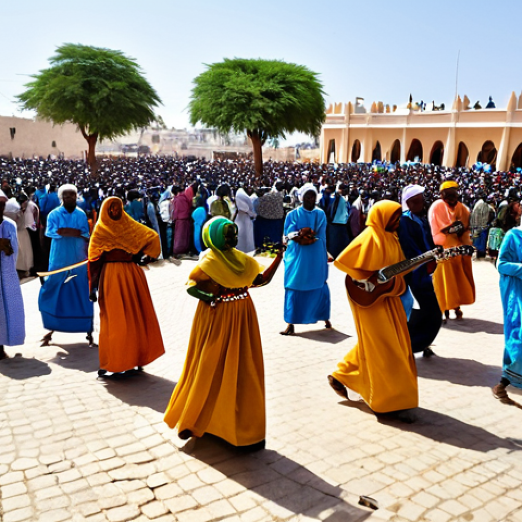 소말리아의 유명한 축제 - Aal-Yaasir Festival**

"A vibrant scene from the Aal-Yaasir festival in Somalia. Fully clothed parti...