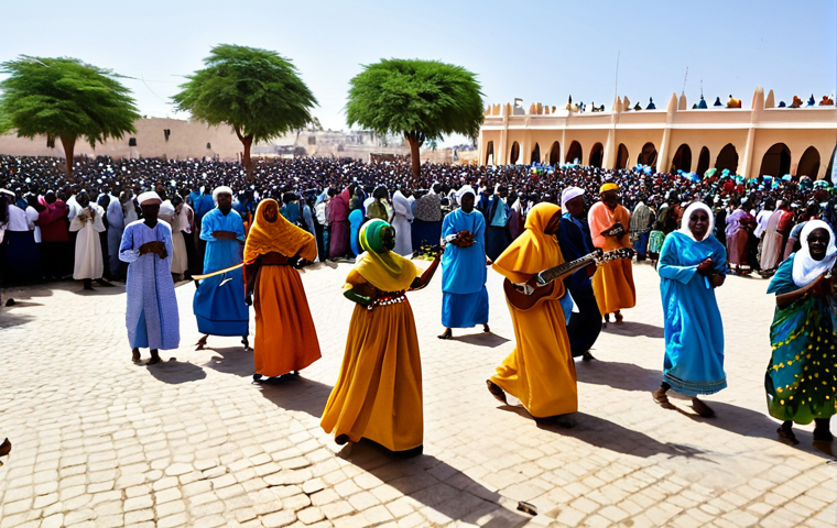 소말리아의 유명한 축제 - Aal-Yaasir Festival**

"A vibrant scene from the Aal-Yaasir festival in Somalia. Fully clothed parti...