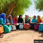 Home 22 소말리아 사회의 변화 - A vibrant community gathering in a Somali village, featuring diverse groups of local elders, youth, ...
