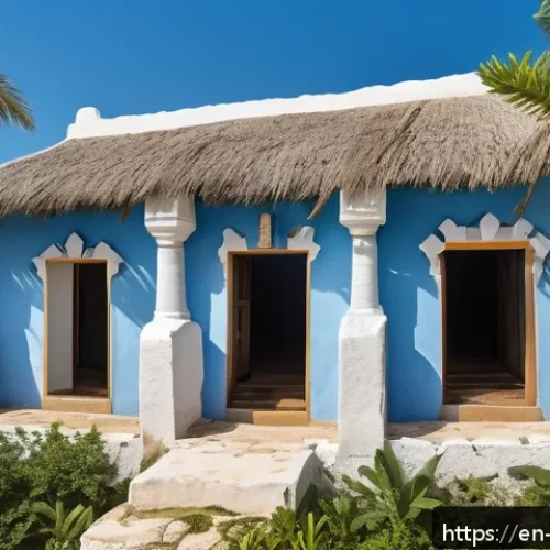 Home 30 소말리아의 전통 건축물 - A traditional Somali coastal house made from coral stone and limestone, featuring steeply pitched ro...